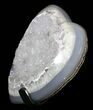 Polished, Agate Heart Filled with Druzy Quartz - Uruguay #62834-1